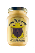 Load image into Gallery viewer, swan&#39;s maine beekeeper raw &amp; unfiltered wildflower honey